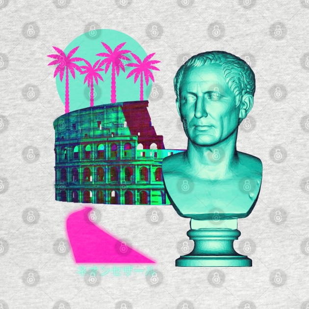 Caesar Vaporwave Roman Statue by Shirt Vibin